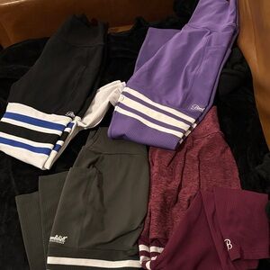 Bombshell thigh high leggings bundle all have pockets-Grey, Maroon, purple,blk